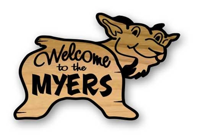 WOODEN WELCOME SIGN | CRITTER STYLE GOAT SIGN