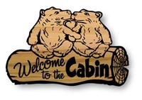 RUSTIC FAMILY-NAME WELCOME | WOOD CABIN SIGN | BEARS