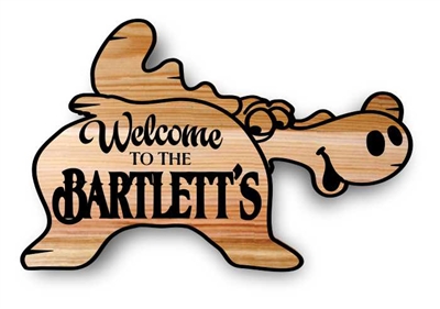 Image of our Moose custom wood sign in our critter series