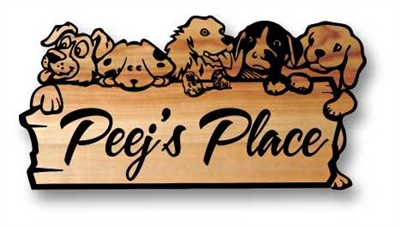 Image of our personalized Puppies sign carved from wood makes everyone happy