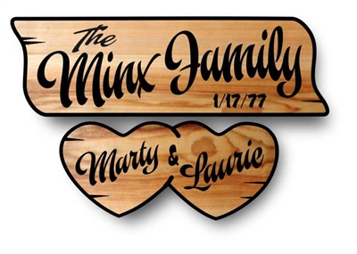 CUSTOM ENGRAVED FAMILY NAME WELCOME SIGN | SWEETHEART