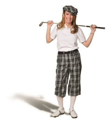 Ladies Golf Knicker Outfit -  Black Check