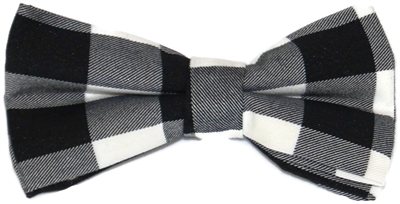 Men's Black Plaid Bow Tie