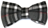 Men's Grey Plaid Bow Tie