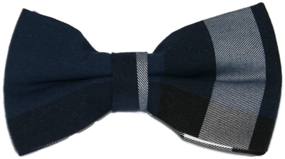 Men's Navy Plaid Bow Tie