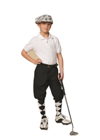 Children's Black Knickers, with Cap, And Black and White argyle Socks.
