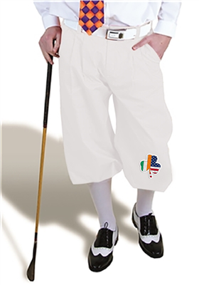 Irish American Clover White Golf Knickers