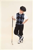 Children's Golf Outfit - Black Grey Light Grey Overstitch