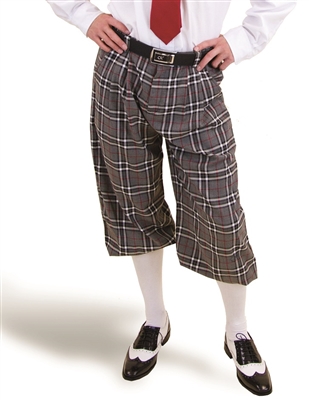 Grey Plaid Golf Knickers for Men