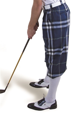 Navy Plaid Golf Knickers for Men