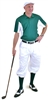 Men's Golf Outfit - White Knickers, Cap & Team Polo & Green Socks