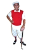 White Golf Knickers Solid Red Vest Argyle Socks