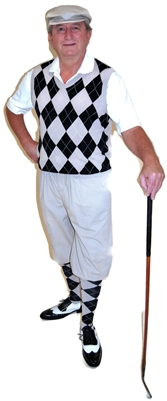 Khaki Golf Knickers Outfit by Kings Cross with Khaki Black White Argyle sweater and socks