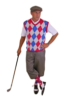 grey golf knicker with Red Blue Grye argyle sweater and sock