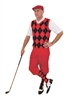 Men's Golf Outfit-Red Knickers Flat Cap Red Black Argyle Sweater and Sock