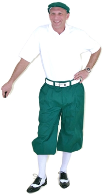 Men's Golf Outfit - Green Knickers, Cap & White Polo and Socks