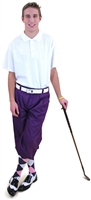 Mens Golf Outfit Purple Knickers Cap Polo Socks