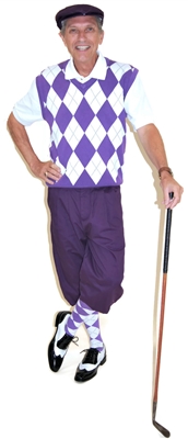 Purple and White Complete Golf Knickers Outfit