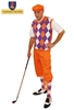 Men's Golf Outfit-Orange Knickers With Orange Purple White