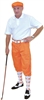 Men's Knicker Outfit-Orange White Polo