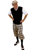 Men's Golf Outfit - Khaki Turnberry Plaid w/Optional Black Sweater