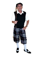 Black Plaid Golf Knickers with Black Sweater Vest