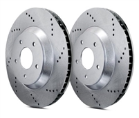 REAR PAIR - Cross Drilled Rotors With Gray ZRC Coating - C55159