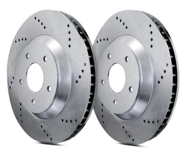 FRONT PAIR - Cross Drilled Rotors With Gray ZRC Coating - C06409