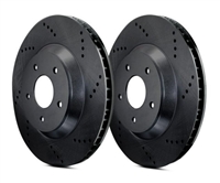 FRONT PAIR - Cross Drilled Rotors With Black ZRC Coating - C06390BZ