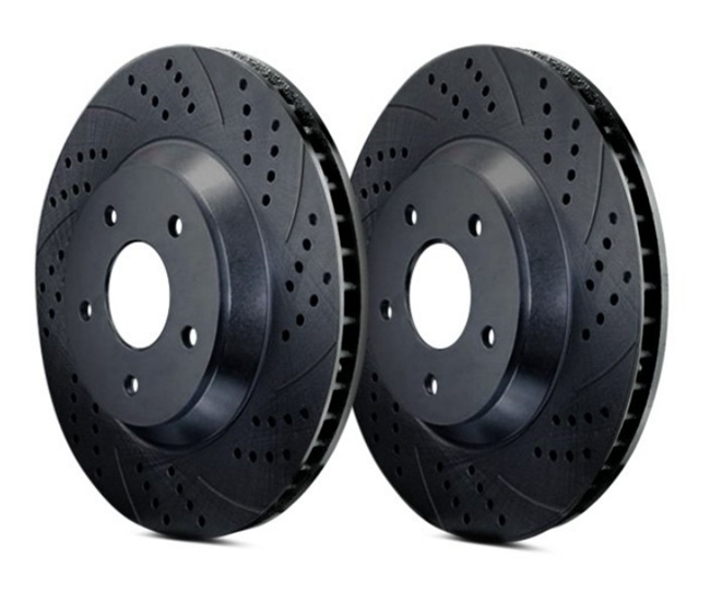 FRONT PAIR - Drilled And Slotted Rotors With Black ZRC Coating - S541870BZ