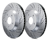 FRONT PAIR - Double Drilled and Slotted Rotors With Gray ZRC Coating - S191224