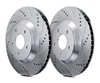 REAR PAIR - Drilled And Slotted Rotors With Gray ZRC Coating - F54098