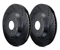 FRONT PAIR - Drilled And Slotted Rotors With Black ZRC Coating - F53023BZ