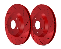 FRONT PAIR - Drilled And Slotted Rotors With Red ZRC Coating - F5457RZ