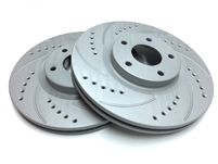 REAR PAIR - Drilled And Slotted Rotors With Gray ZRC Coating - F58275