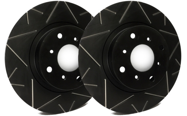 REAR PAIR - Slotted Rotors With Black ZRC Coating - V01-3155-BP