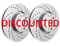 FRONT PAIR - Double Drilled and Slotted Rotors With Gray ZRC Coating - S30300