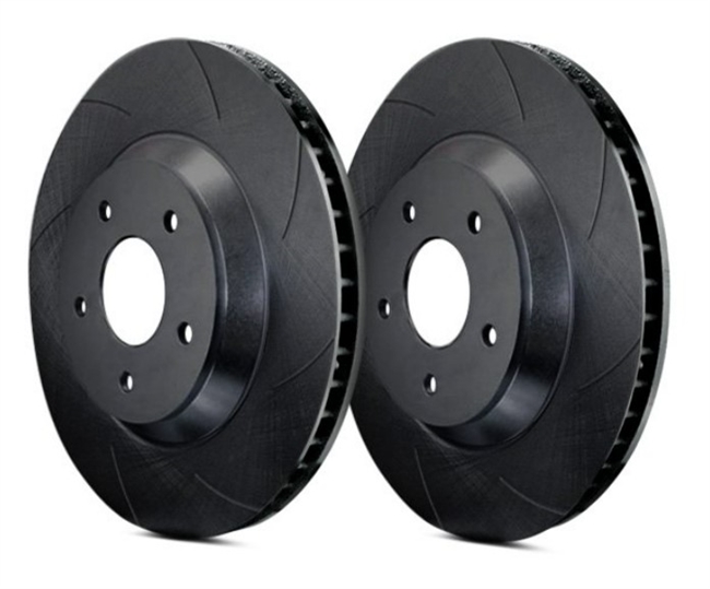 FRONT PAIR - Slotted Rotors With Black ZRC Coating - T54010BZ