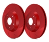 FRONT PAIR - Slotted Rotors With Red ZRC Coating - T013160RZ