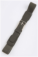 Stretch belt - grey - rectangle metal buckle accent