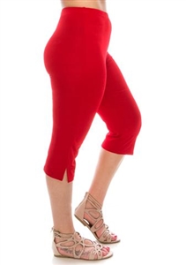 Capri pant - red - polyester/spandex