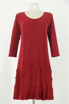 3/4 sleeve short dress - red - acetate/spandex