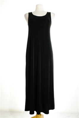 Long tank dress - black - acetate/spandex