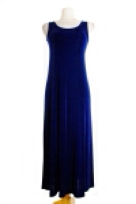 Long tank dress - navy - acetate/spandex