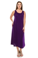 Long tank dress - purple - polyester/spandex