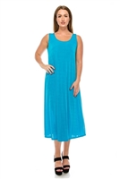 Long tank dress - turquoise - polyester/spandex