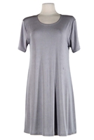 Short sleeve short dress - grey - polyester/spandex
