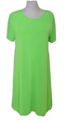 Short sleeve short dress - lime green - polyester/spandex