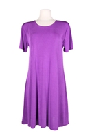 Short sleeve short dress - purple - polyester/spandex