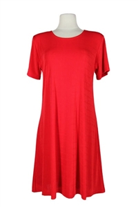 Short sleeve short dress - red - polyester/spandex